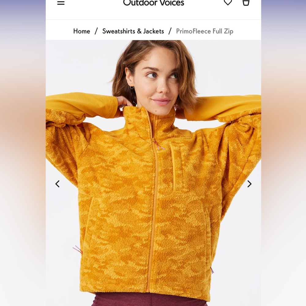 Outdoor Voices Primo Fleece full zip jacket
